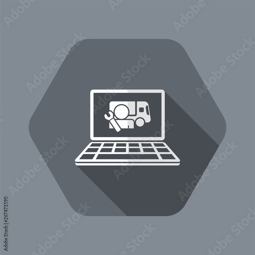 Truck assistance web service - Vector flat icon