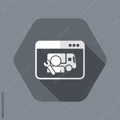 Truck assistance web service - Vector flat icon