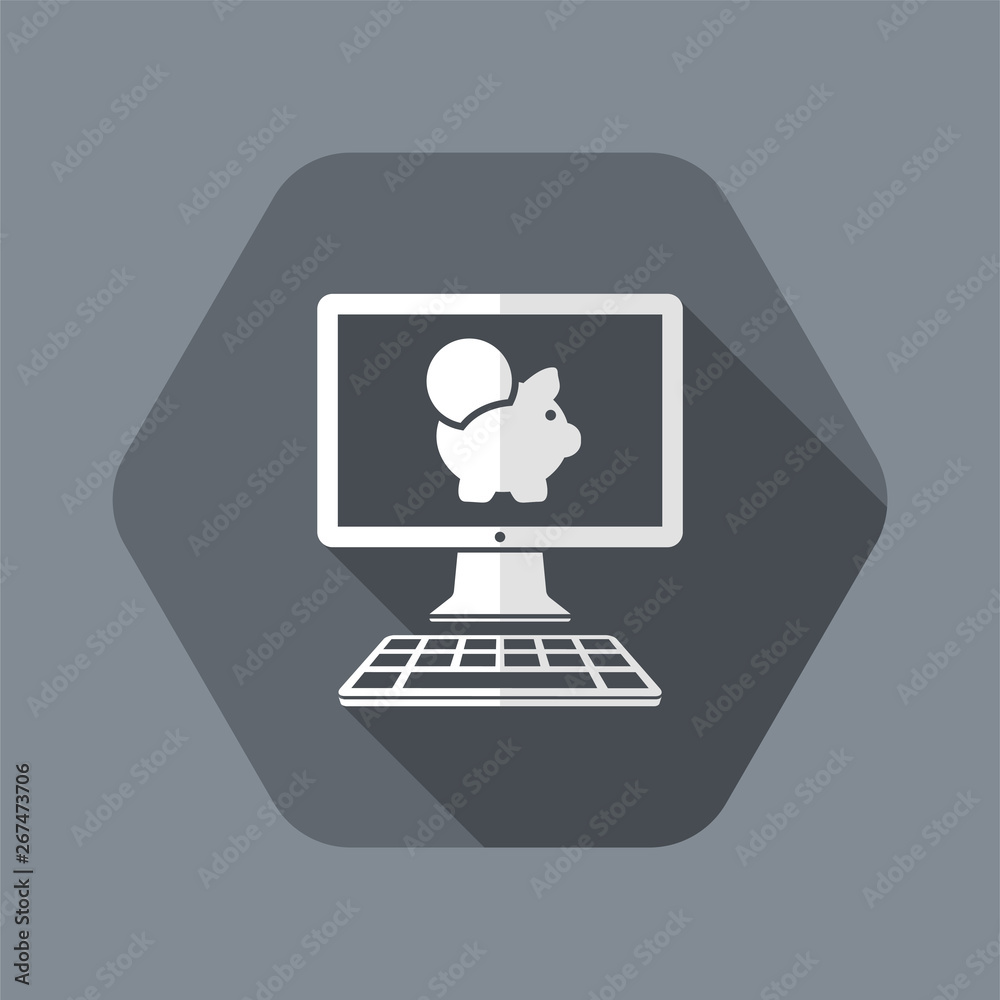 Money saving website services - Vector flat icon Money saving website services - Vector flat icon