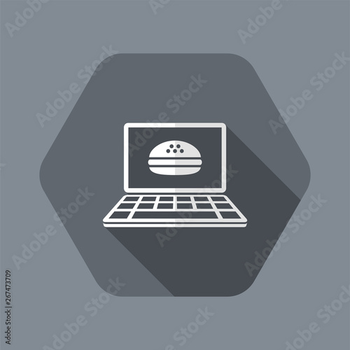 Fast food online - Vector flat icon