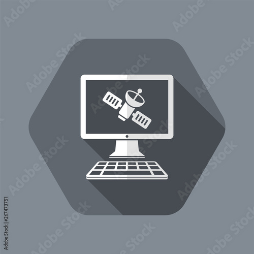 Satellite application - Vector flat icon
