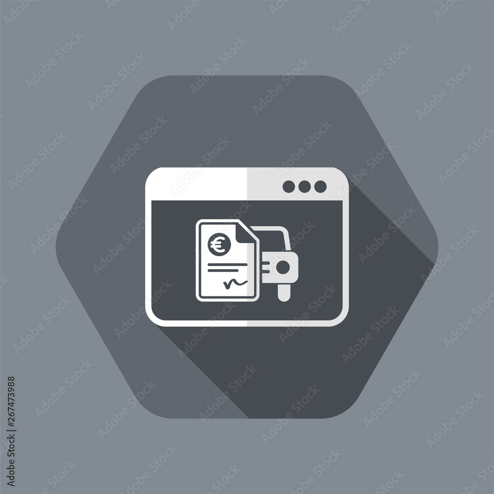 Automotive online quote - Euro - Vector flat icon Automotive online quote - Euro - Vector flat icon