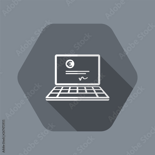 Financial document - Euro - Vector flat icon
