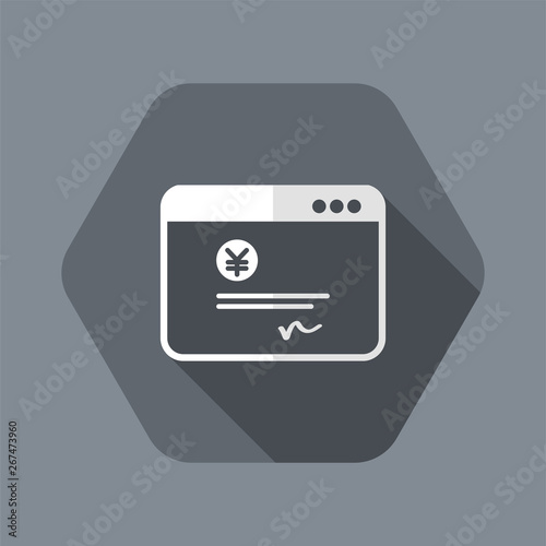 Financial document - Yen - Vector flat icon