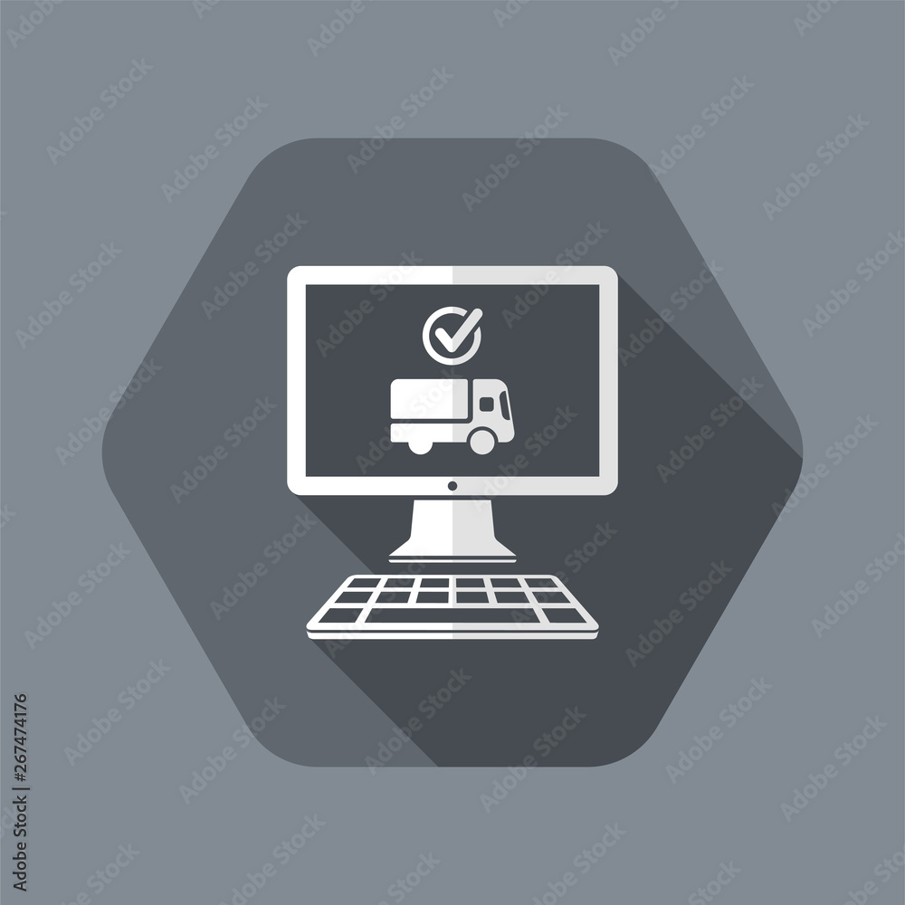 Check transport options on website - Vector flat icon Check transport options on website - Vector flat icon