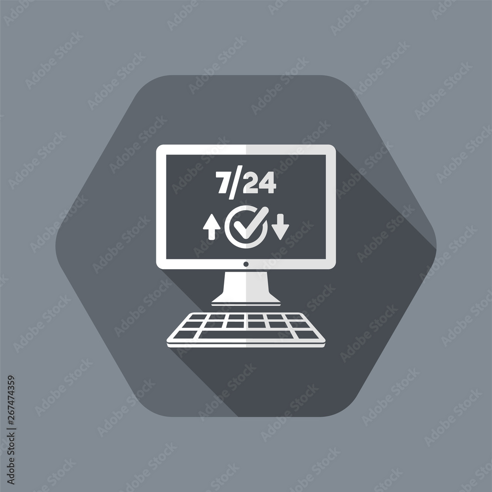 7/24 web data transfer - Vector flat icon 7/24 web data transfer - Vector flat icon