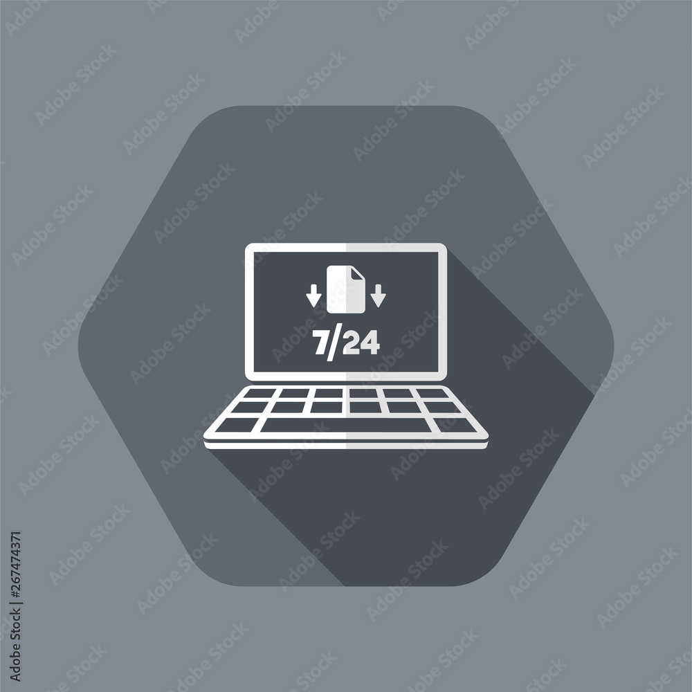 File transfer 7/24 - Vector flat icon File transfer 7/24 - Vector flat icon