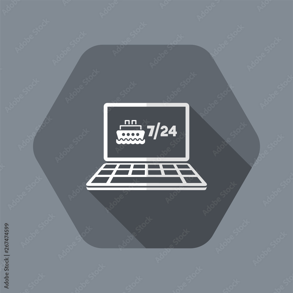 Ship travel booking agency website - Vector flat icon Ship travel booking agency website - Vector flat icon