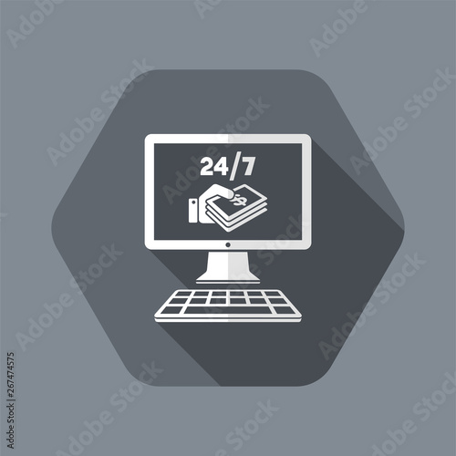 Dollars payment online - Vector flat icon