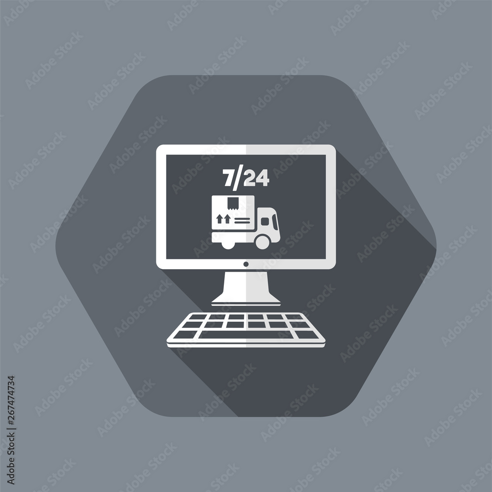 7/24 full time online shop order - Vector flat icon 7/24 full time online shop order - Vector flat icon