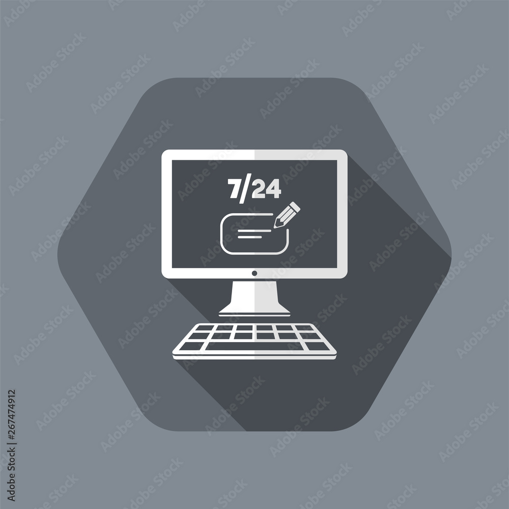 Contacte us full time - text box chat - Vector flat icon Contacte us full time - text box chat - Vector flat icon