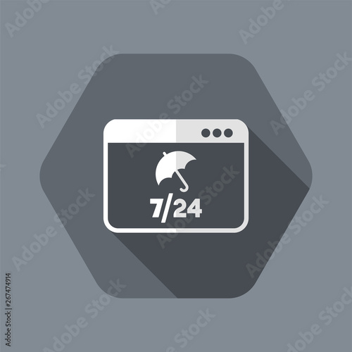 Full computer protection - Vector flat icon