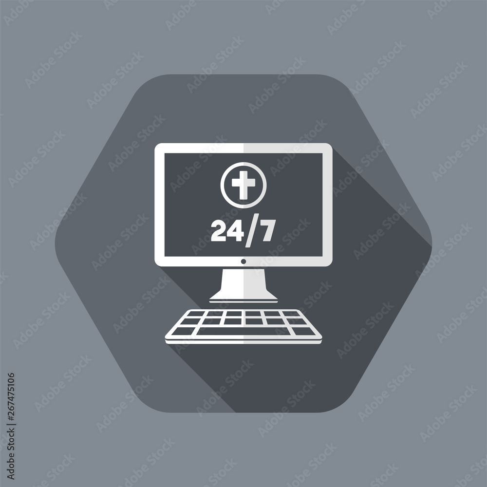 Religious web services 24/7 - Vector flat icon Religious web services 24/7 - Vector flat icon