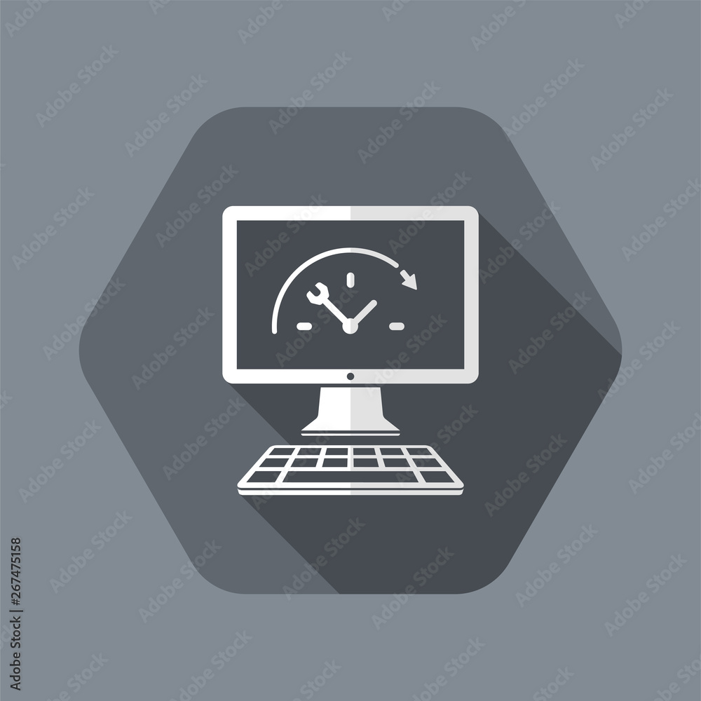 Full time technical assistance - Vector flat icon Full time technical assistance - Vector flat icon