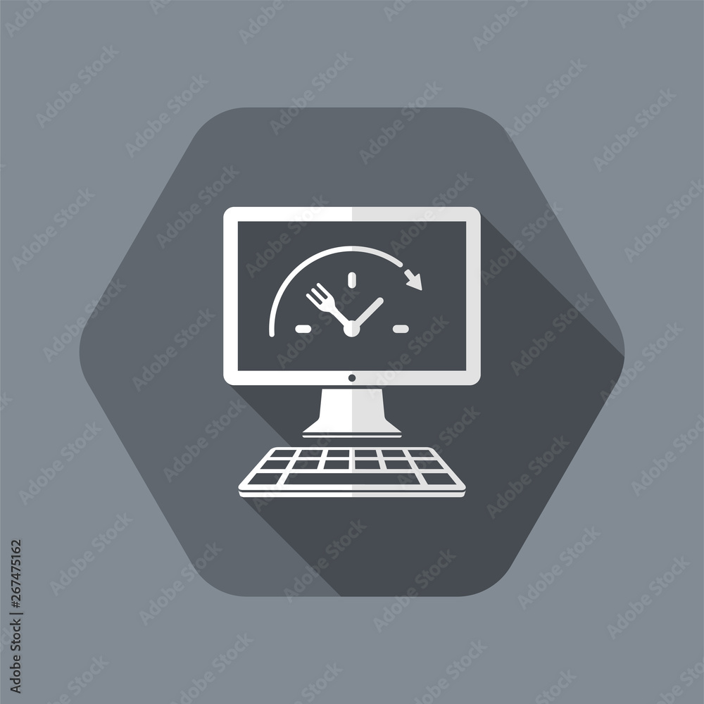 Online fooding services full time - Vector flat icon Online fooding services full time - Vector flat icon