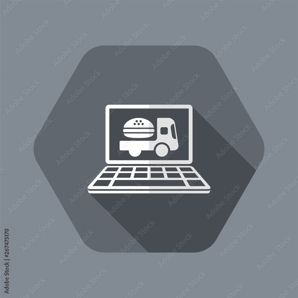 Fast food online delivery - Vector flat icon Fast food online delivery - Vector flat icon