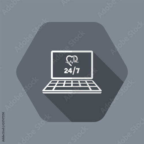 Online medical services 24/7 - Vector flat icon