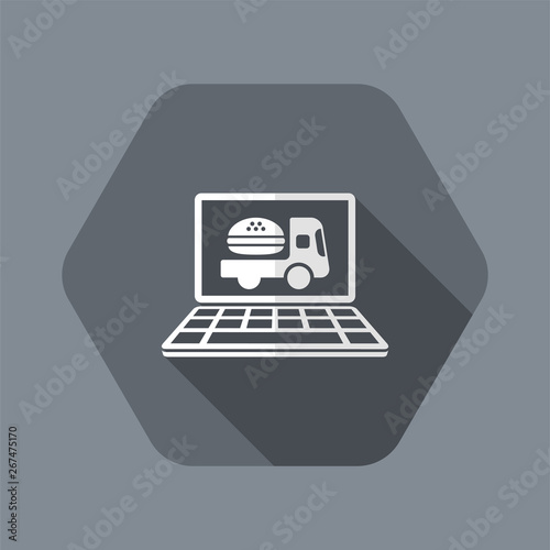 Fast food online delivery - Vector flat icon