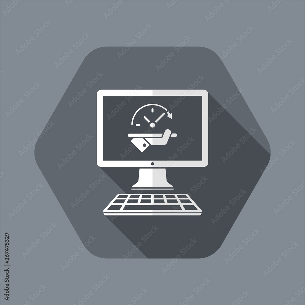High speed performances computer online - Vector flat icon High speed performances computer online - Vector flat icon