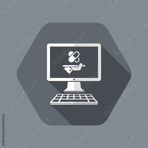 Pharmacy online services - Vector flat icon