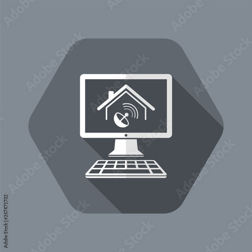 Home satellite receiver - Vector icon for computer website or application