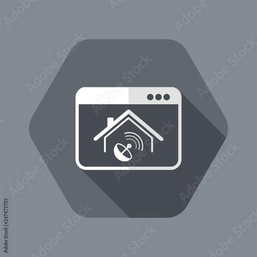 Home satellite receiver - Vector icon for computer website or application