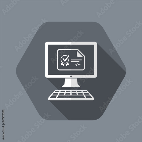 Online certification - Vector icon for computer website or application