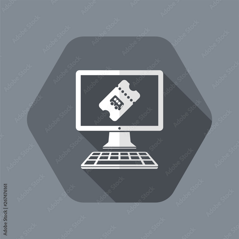 Online bus ticket - Vector icon for computer website or application Online bus ticket - Vector icon for computer website or application