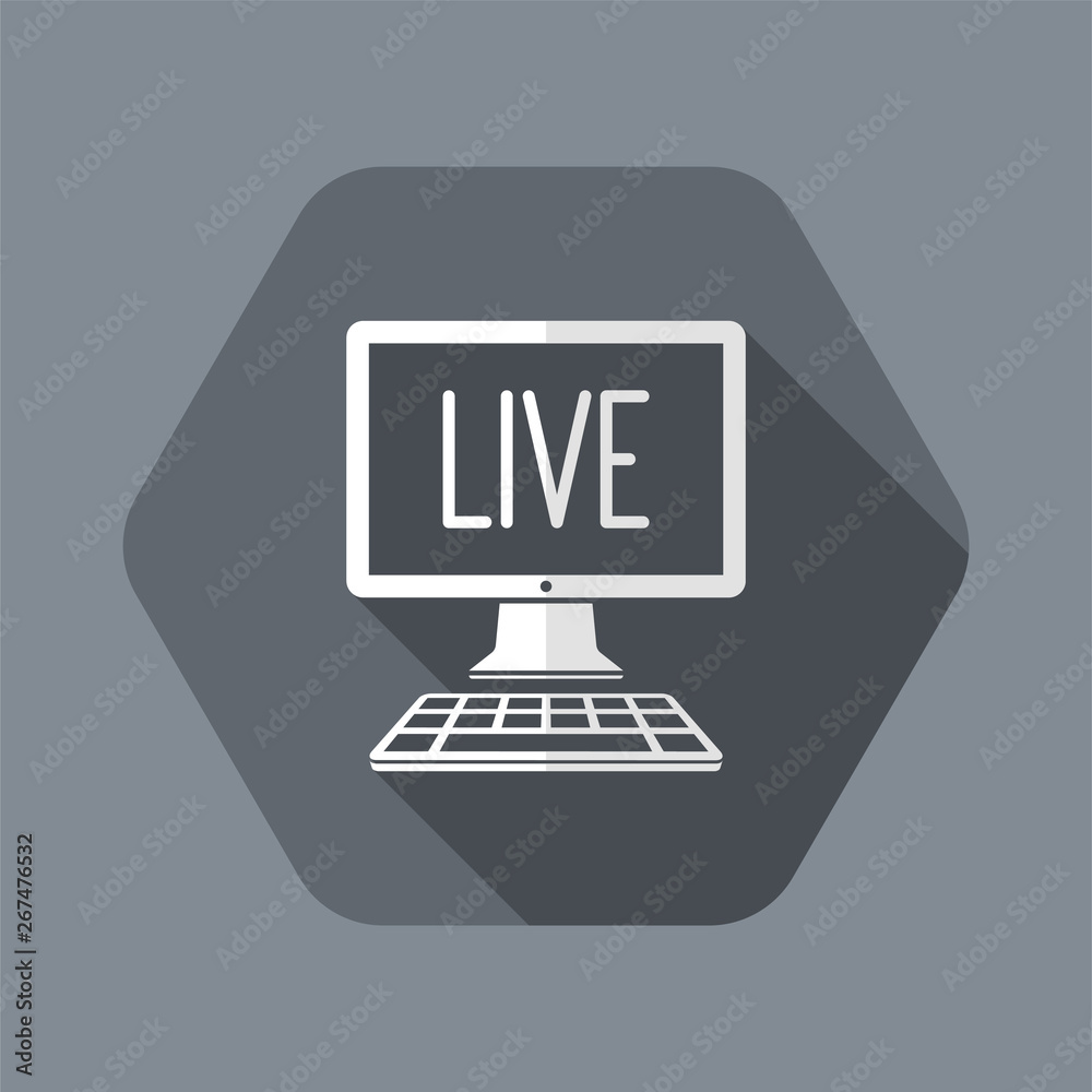 Live button - Vector icon for computer website or application Live button - Vector icon for computer website or application