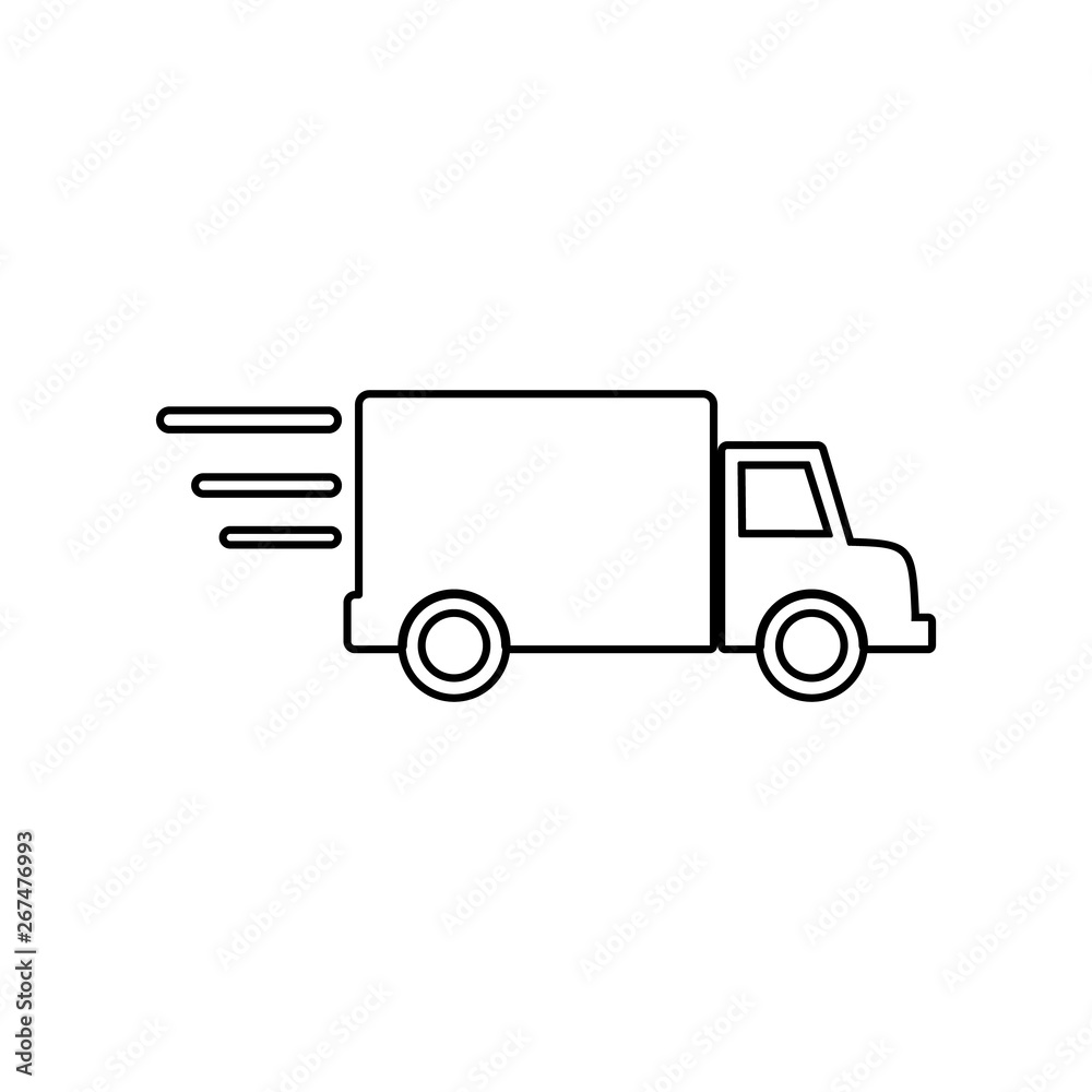 truck on the road icon. Element of Logistic for mobile concept and web apps icon. Outline, thin line icon for website design and development, app development