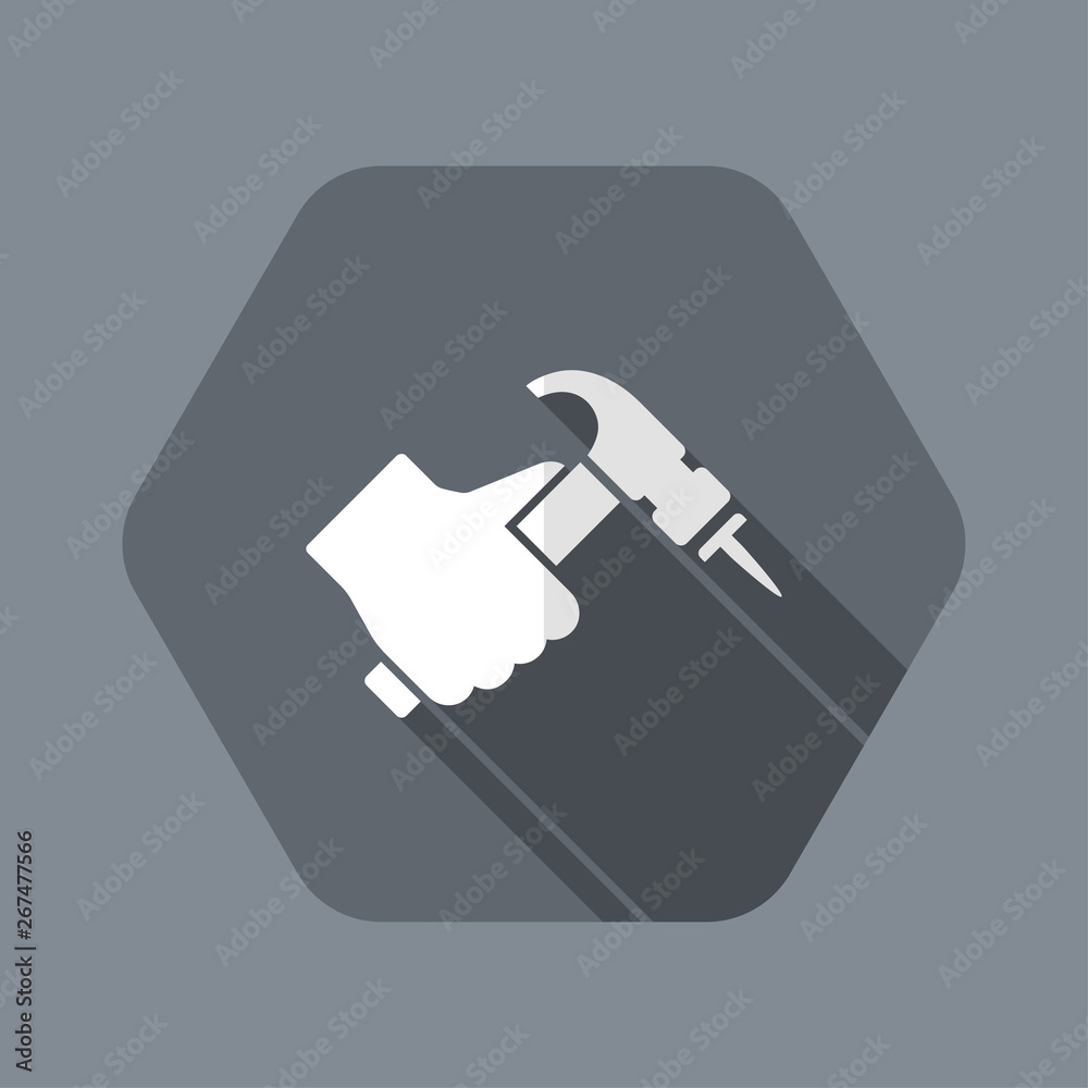 Hammering nail. Flat, clean, minimal and isolated vector illustration with minimal and modern design. Hammering nail. Flat, clean, minimal and isolated vector illustration with minimal and modern design.