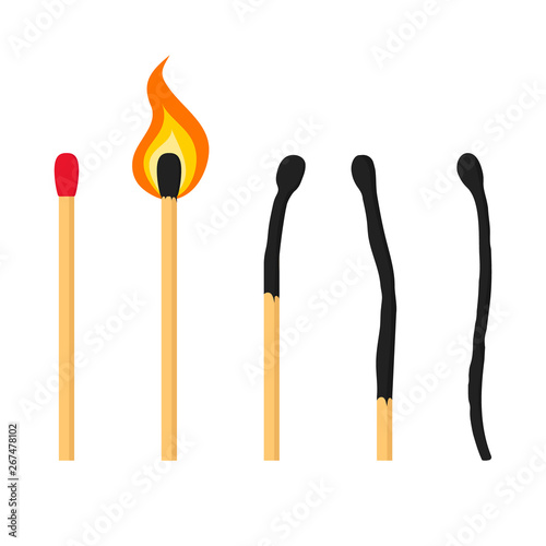 Matches collored illustration. Vector. Isolated.