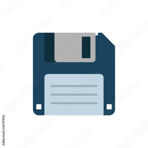 Floppy disk colored icon. Vector illustration. 