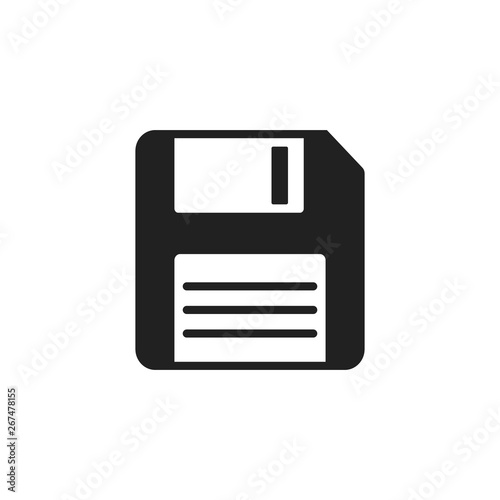 Floppy disk icon. Flat style. Vector illustration. 