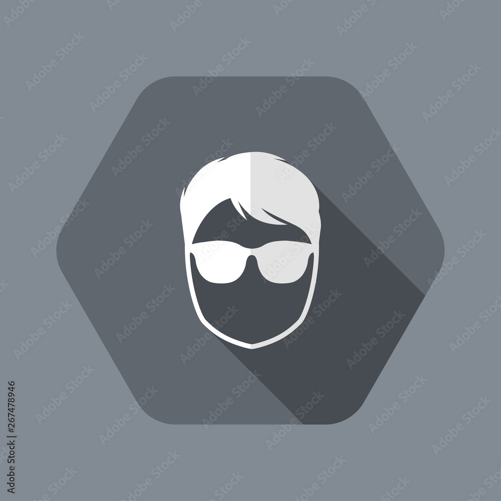 Young avatar face with sunglasses Young avatar face with sunglasses