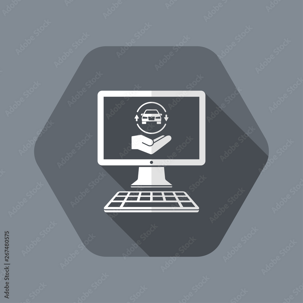 Car sharing service on computer desktop Car sharing service on computer desktop