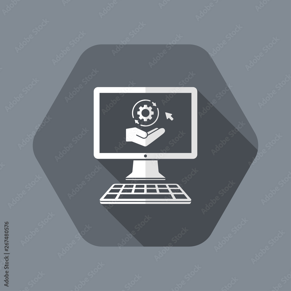 Computyer settings flat icon Computyer settings flat icon