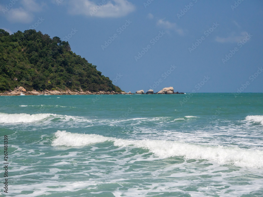 beach with waves in island of Ko Phangan, Thailand beach with waves in island of Ko Phangan, Thailand