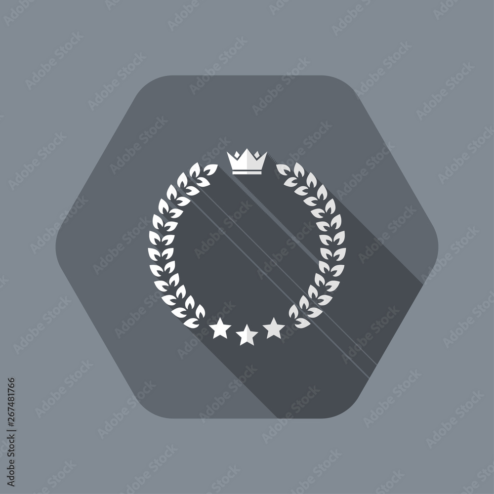 Obraz premium Award laurel icon with crown and stars
