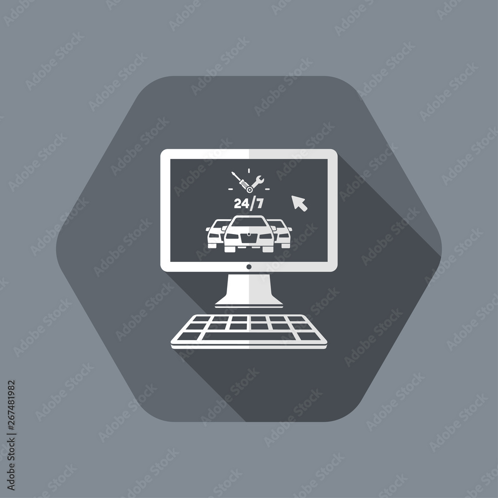 Online 24/7 automotive service icon Online 24/7 automotive service icon