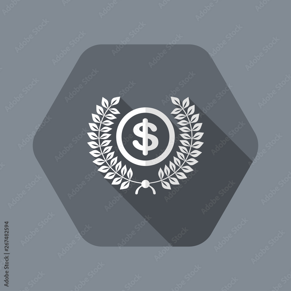 Fototapeta premium Laurel wreath with Dollar symbol