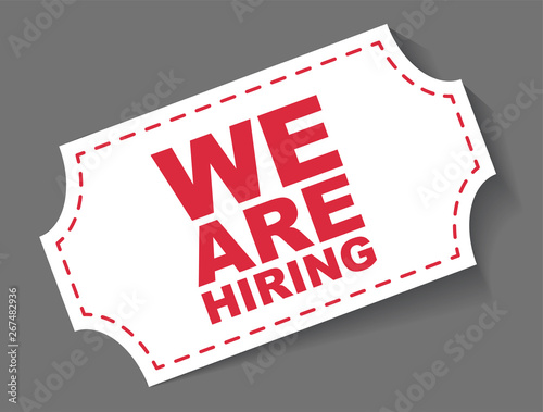 red vector banner we are hiring