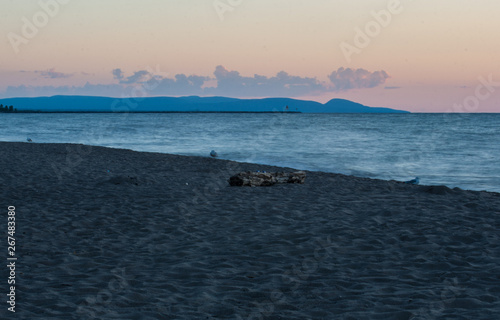 Lake Supeior & Porcupine Mountains Sunset, Ontonagon, Michigan photo