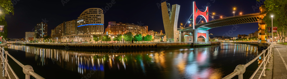 Bilbao River Panorama near with Museum