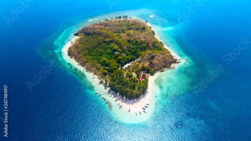 Beautiful aerial view of Gili Nanggu Island photo