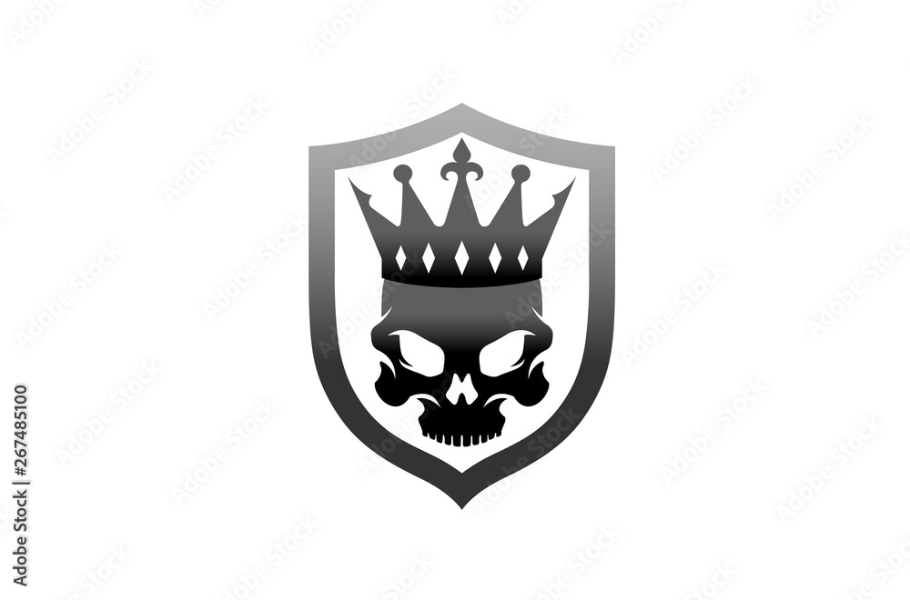 Creative Black Skull Crown King Logo Design Illustration Creative Black Skull Crown King Logo Design Illustration