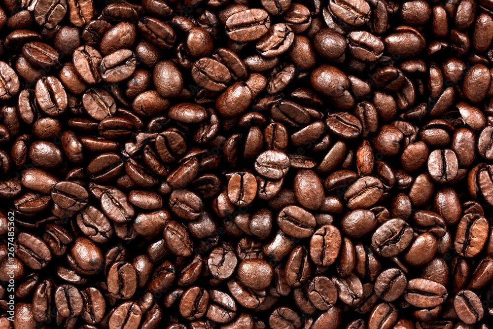 Obraz premium Roasted coffee beans background