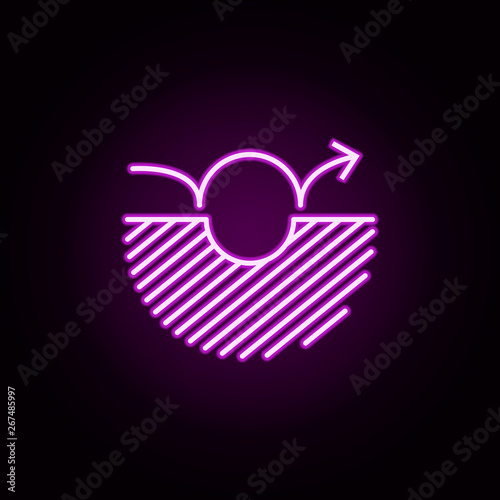 hole jump neon icon. Elements of arrow and object set. Simple icon for websites, web design, mobile app, info graphics