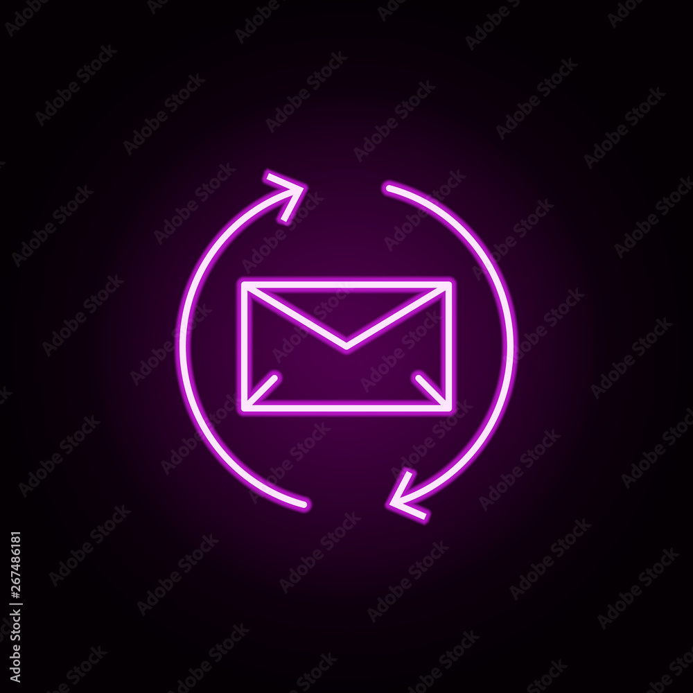 downloading email neon icon. Elements of arrow and object set. Simple icon for websites, web design, mobile app, info graphics downloading email neon icon. Elements of arrow and object set. Simple icon for websites, web design, mobile app, info graphics