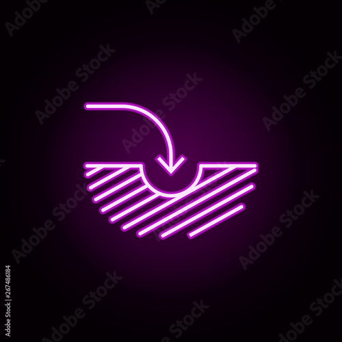 dig hole jump neon icon. Elements of arrow and object set. Simple icon for websites, web design, mobile app, info graphics